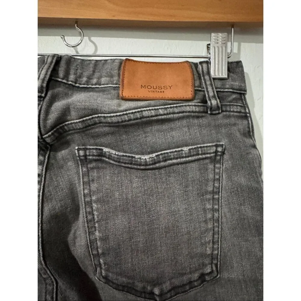 Moussy Vintage light black gray distressed denim skinny 27